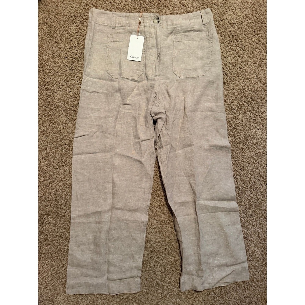 Quince Women's 100% European Linen Patch Pocket Wide Leg Pants